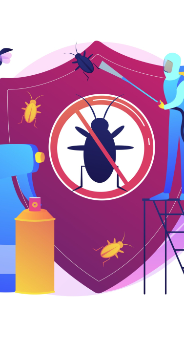 Home pest insects control abstract concept vector illustration. Pest insects control, vermin exterminator service, insect thrips equipment, DIY solution, home garden protection abstract metaphor.